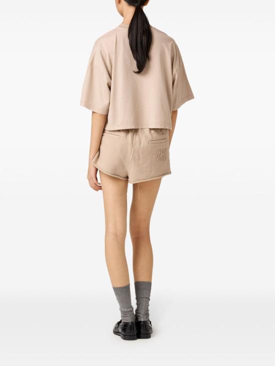  미우미우 반팔 티셔츠 MJN440S231137L beige - MIU MIU