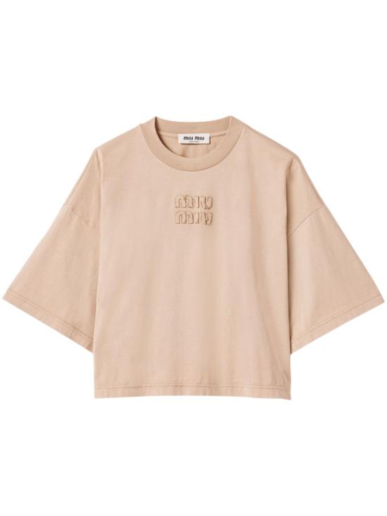  미우미우 반팔 티셔츠 MJN440S231137L beige