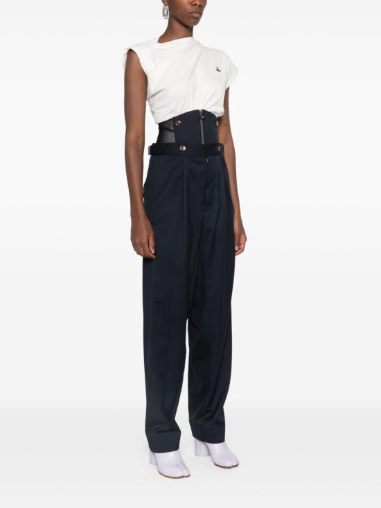  비비안웨스트우드 스트레이트 팬츠 1F01000LW00QNAAA navy - VIVIENNE WESTWOOD