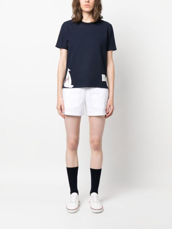  톰브라운 반팔 티셔츠 FJS154BJ0003 navy - THOM BROWNE