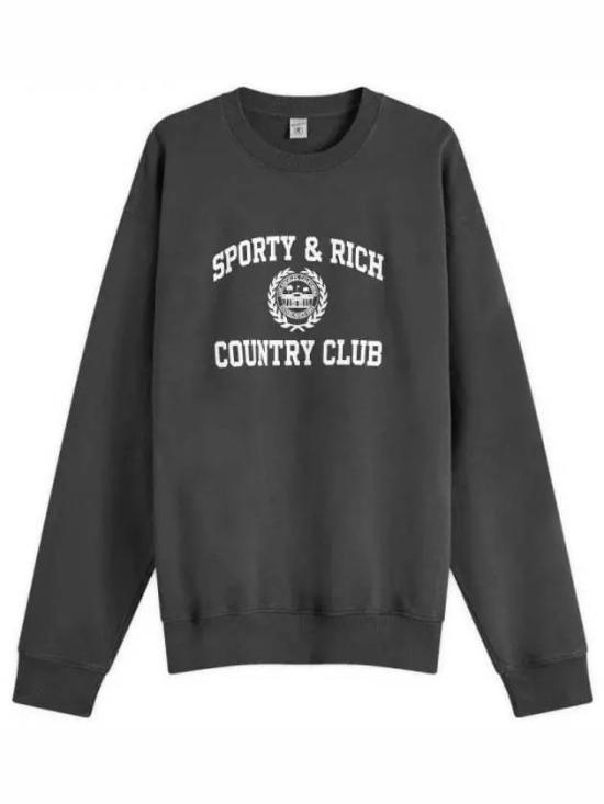  스포티앤리치 긴팔 티셔츠 WS067S409VF FADED BLACK WHITE DOM