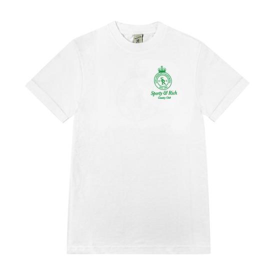  스포티앤리치 반팔 티셔츠 TO042S408CW WHITE VERDE DOM