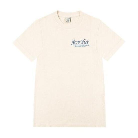  스포티앤리치 반팔 티셔츠 TO042S409NC CREAM NAVY DOM