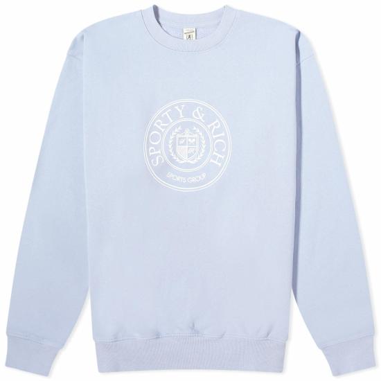  스포티앤리치 긴팔 티셔츠 CRAW2341PW308 WASHED PERIWINKLE WHITE DOM