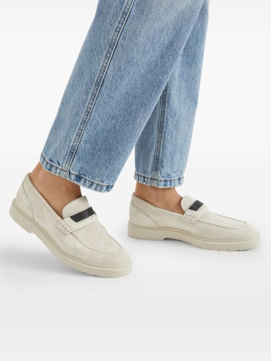  브루넬로 쿠치넬리 로퍼 MZSFG2370C8905 white - BRUNELLO CUCINELLI