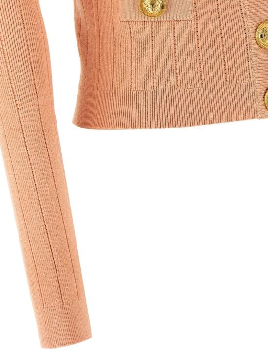  발망 가디건 DF1KL007KB07 peach - BALMAIN