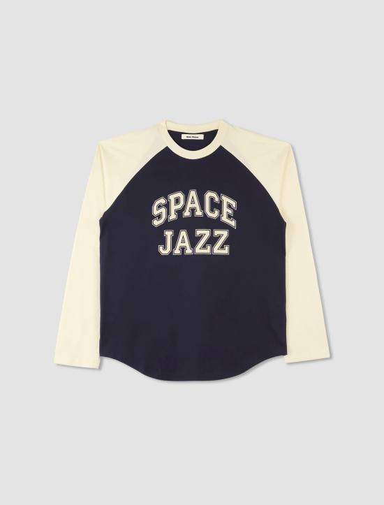  웨일즈보너 긴팔 티셔츠 UA24JE08 JE04 599 IVORY NAVY DOM