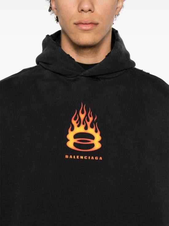  발렌시아가 후드 티셔츠 739024TQVW9 black - BALENCIAGA