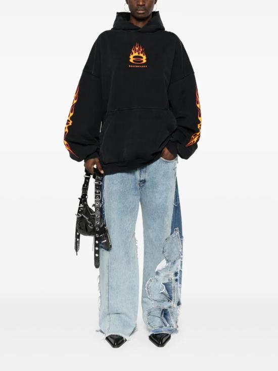  발렌시아가 후드 티셔츠 739024TQVW9 black - BALENCIAGA