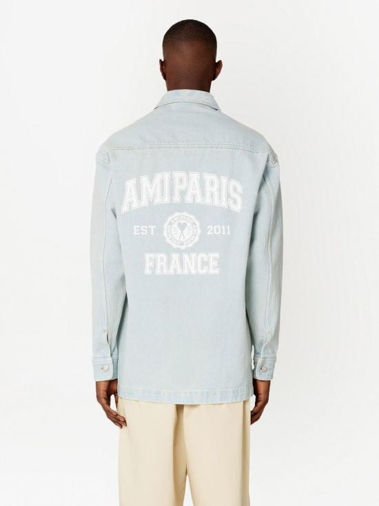  아미 셔츠 UJK221DE0002 blue - AMI