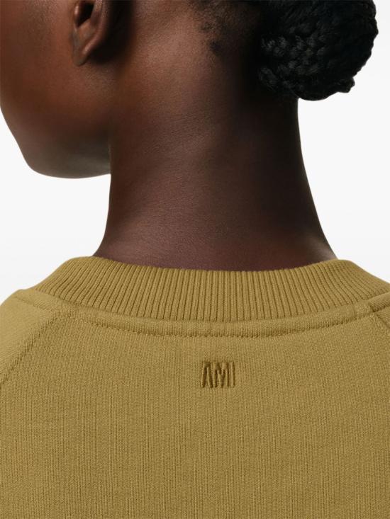  아미 긴팔 티셔츠 E25USW074747 olive green - AMI