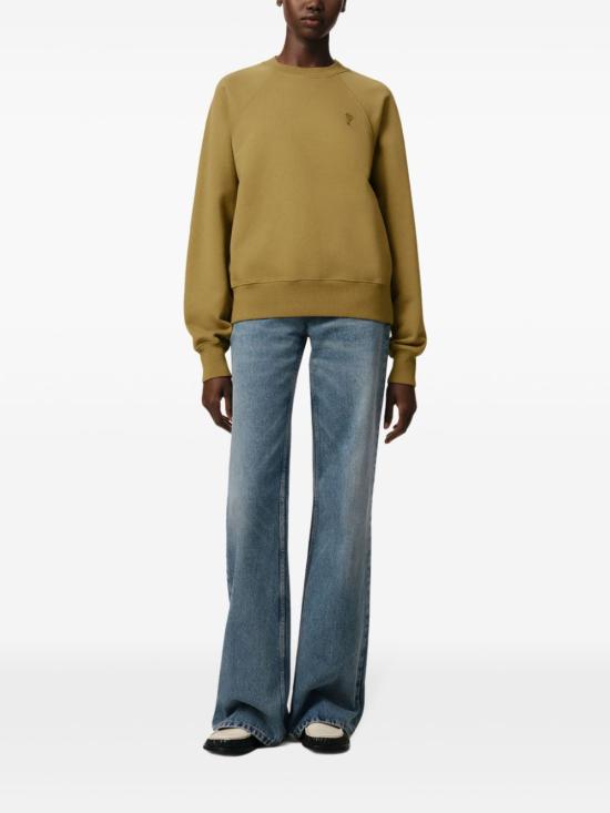  아미 긴팔 티셔츠 E25USW074747 olive green - AMI