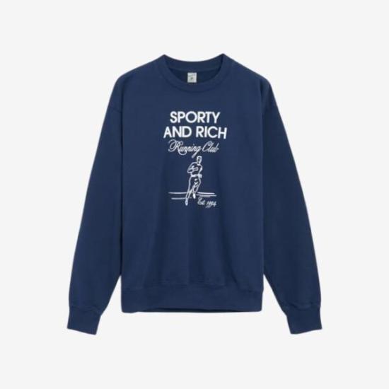  스포티앤리치 긴팔 티셔츠 WS067S409RN NAVY WHITE DOM