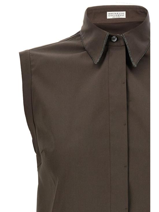 25SS 브루넬로 쿠치넬리 셔츠 M0091MA616C8705 BROWN - BRUNELLO CUCINELLI