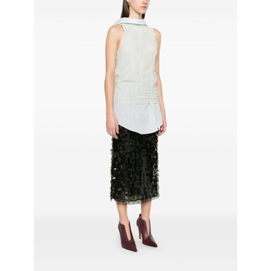 25SS 마르지엘라 블라우스 MTJ024 S51NL0046 688 GREEN WHITE - MAISON MARGIELA