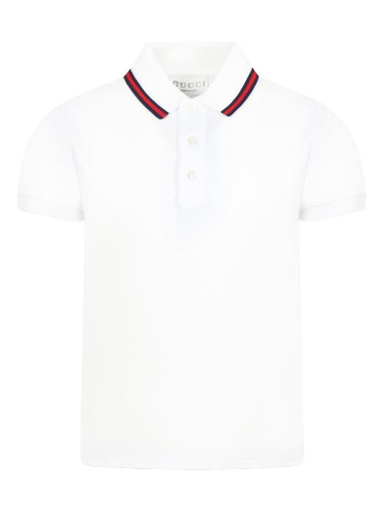 25SS [키즈] 구찌 폴로 셔츠 805405 XJGXV 9250 OPTICAL WHITE
