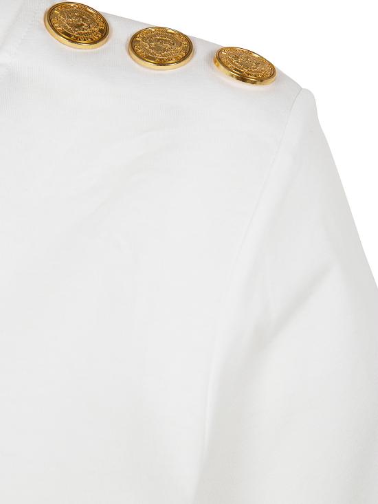 25SS 발망 반팔 티셔츠 BF1EF005BB02 096 GAB WHITE BLACK - BALMAIN