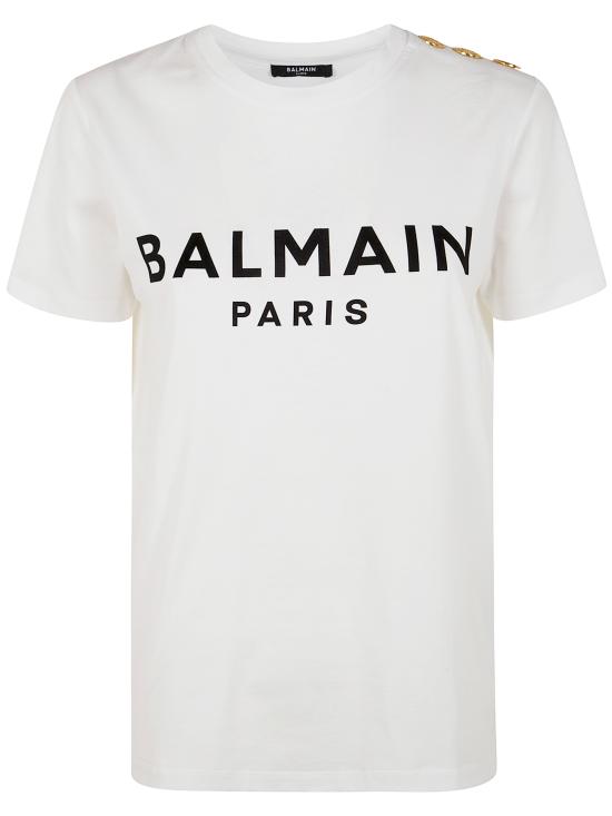 25SS 발망 반팔 티셔츠 BF1EF005BB02 096 GAB WHITE BLACK - BALMAIN