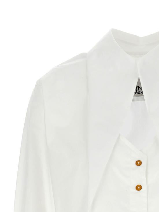 26SS 비비안웨스트우드 컷 오프 하트 셔츠 1501005UW009QA401 White - VIVIENNE WESTWOOD