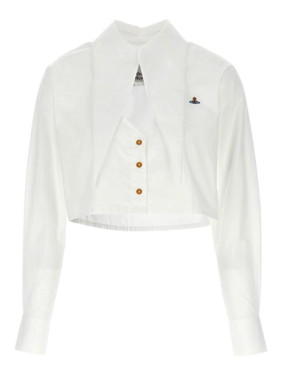 26SS 비비안웨스트우드 컷 오프 하트 셔츠 1501005UW009QA401 White