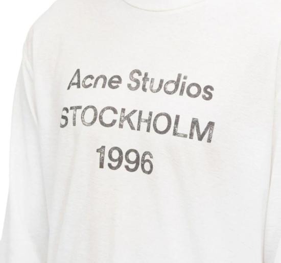  아크네 스튜디오 긴팔 티셔츠 Acne Studios 로고 1996  더스티 화이트 - ACNE STUDIOS