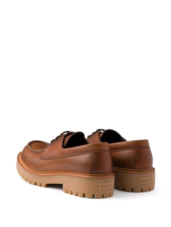  프라다 왁스드 스웨이드 레이스업 로퍼 2EE416FG000 070 F0046 COGNAC - PRADA
