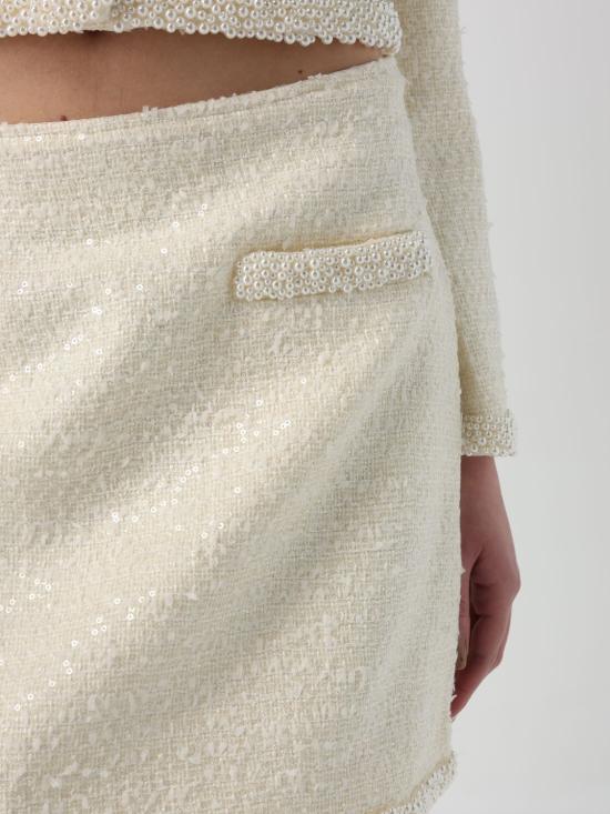 25FW 셀프 포트레이트 숏 스커트 RS25164SKC CREAM Yellow Cream - SELF PORTRAIT