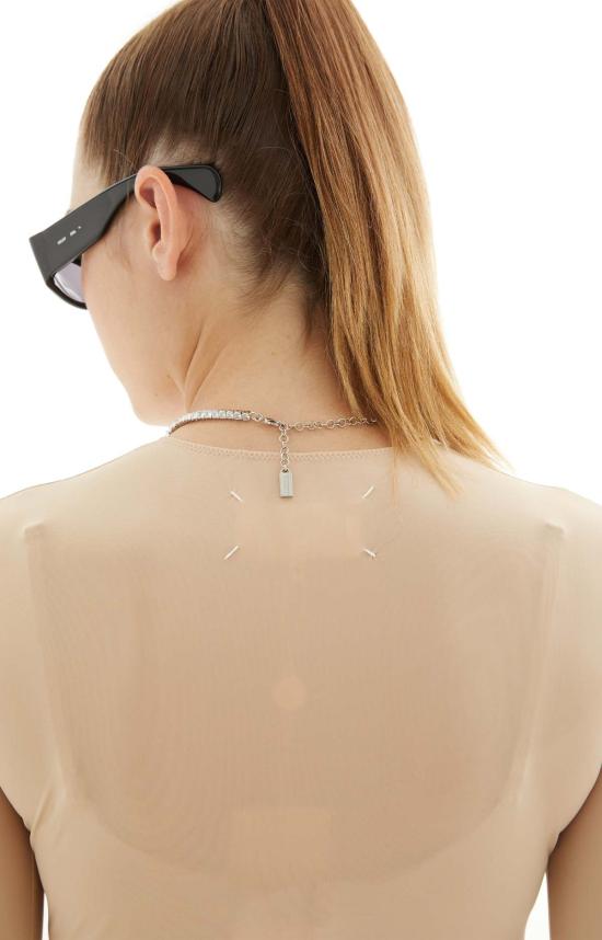  마르지엘라 바디수트 티셔츠 메종  클래식 저지 바디수트 베이지 - MAISON MARGIELA