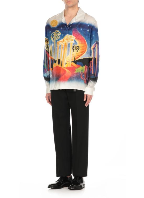 25SS 카사블랑카 긴팔 셔츠 UMPS25SH00601MIDNIGHTACROPOLIS MULTICOLOR - CASABLANCA