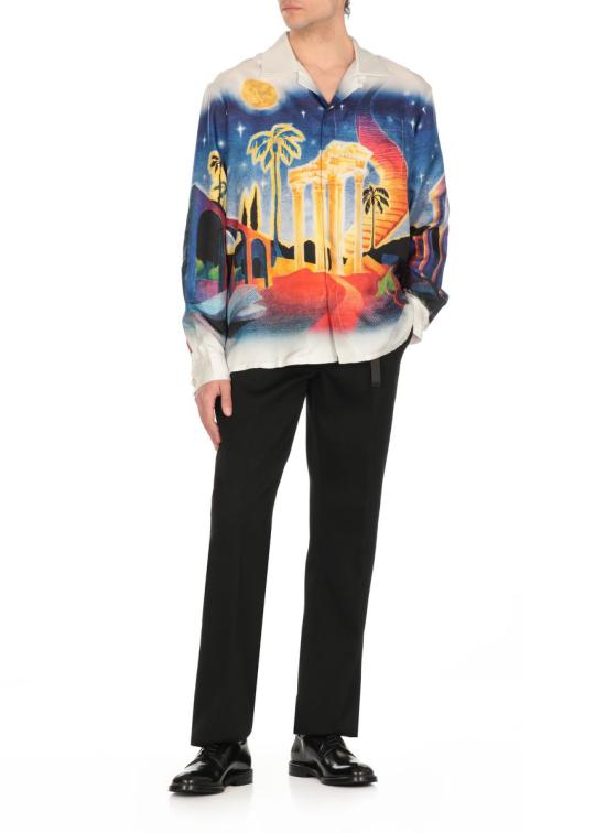 25SS 카사블랑카 긴팔 셔츠 UMPS25SH00601MIDNIGHTACROPOLIS MULTICOLOR - CASABLANCA