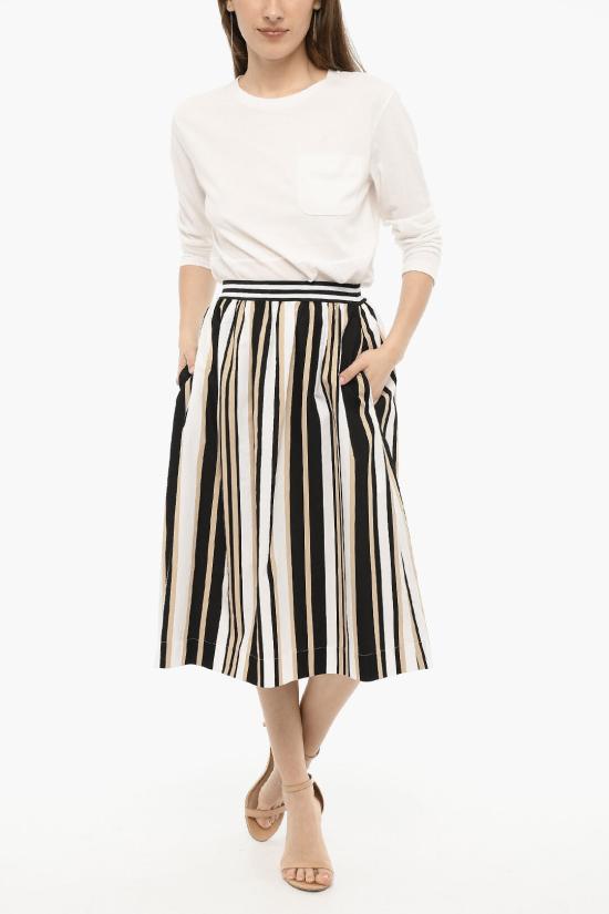  울리치 롱 스커트 CFWWSK0019FRUT2111 1514 Beige Bianco e Nero - WOOLRICH