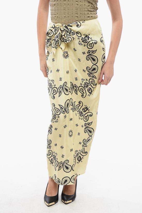  나누슈카 롱 스커트 NW23PFSK00811 0 BANDANA LARGE SCALE Yellow