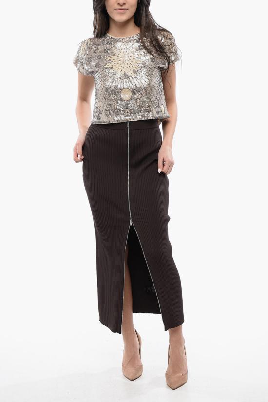  나누슈카 롱 스커트 NW24RSSK01178 0 DARK BROWN Brown - NANUSHKA