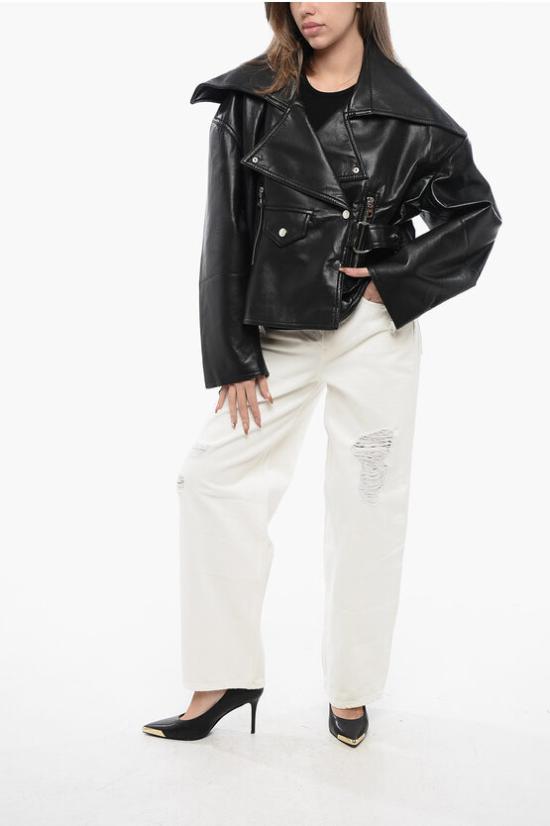  나누슈카 바이커 자켓 NW22CROW01799 0 BLACK Black - NANUSHKA