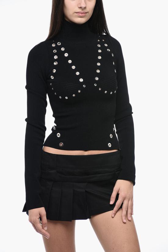  오프화이트 긴팔 티셔츠 OWHF049F23 KNI001 1000 Black