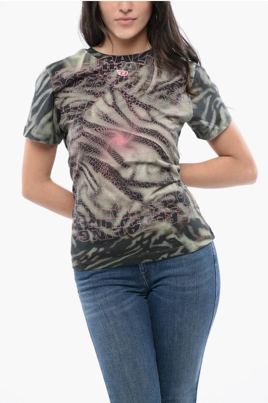  디젤 반팔 티셔츠 A13440 0AJBG 5AFA Military Green