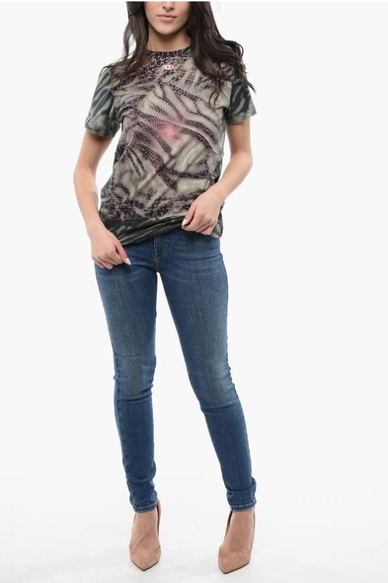  디젤 반팔 티셔츠 A13440 0AJBG 5AFA Military Green - DIESEL