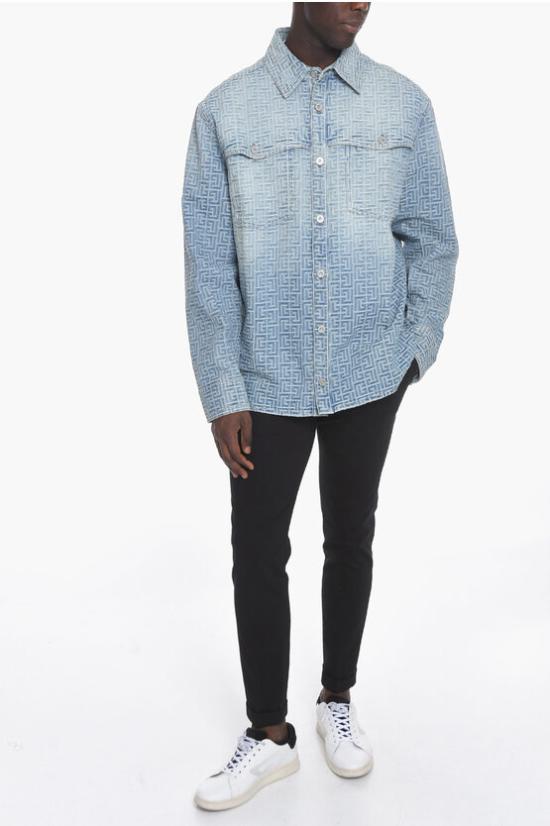  발망 데님 자켓 AH0HC088 DD27 6FF Blue - BALMAIN