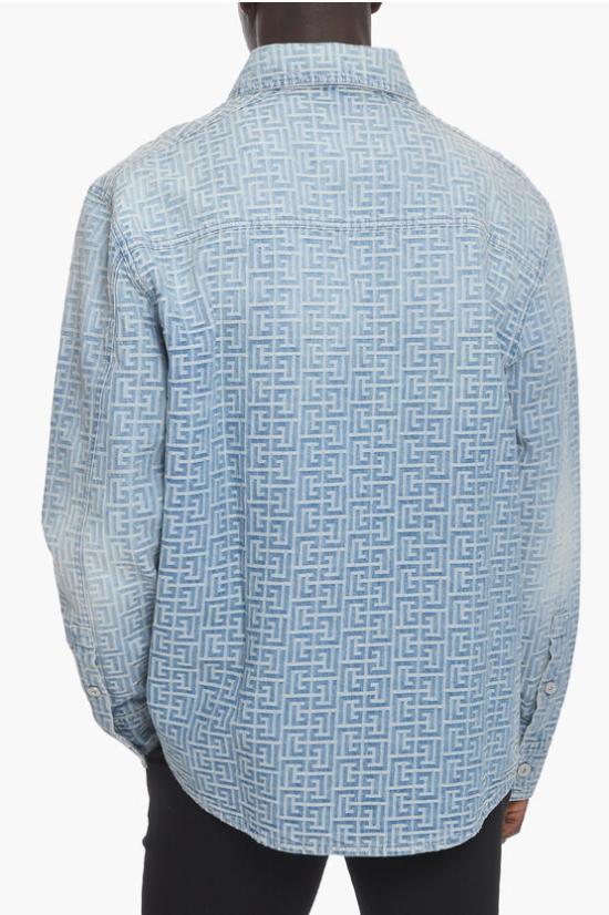  발망 데님 자켓 AH0HC088 DD27 6FF Blue - BALMAIN