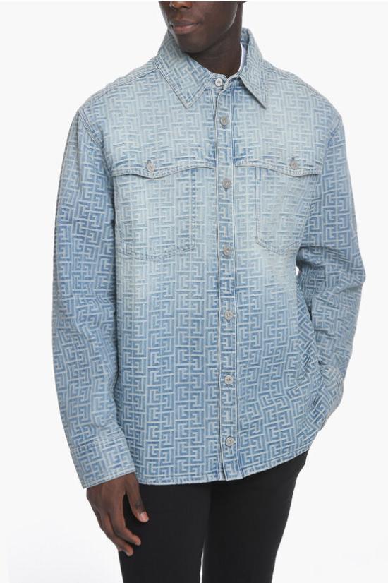  발망 데님 자켓 AH0HC088 DD27 6FF Blue