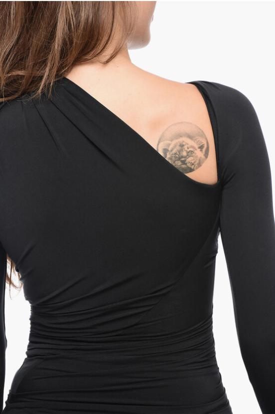  발렌시아가 미디 원피스 751336 TNV57 1000 Black - BALENCIAGA