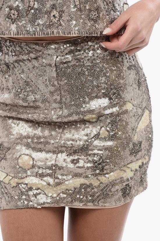  올세인츠 숏 스커트 JAMILIA WS042Z ECRU WHITE Silver - ALLSAINTS