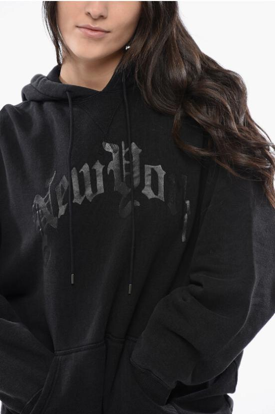  알13 후드 티셔츠 R13WK005 K099C 0 ACID BLACK Black - R13