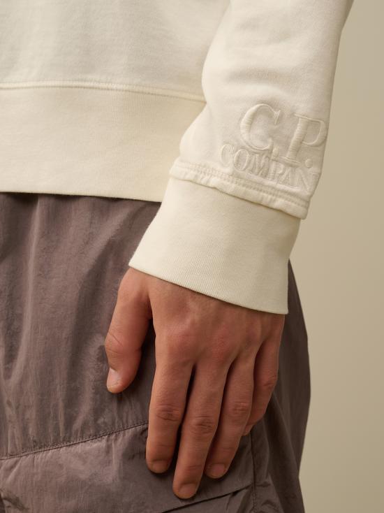 25FW 씨피 컴퍼니 긴팔 티셔츠 17CMSS068A002246G 103 GAUZE WHITE - C.P. COMPANY