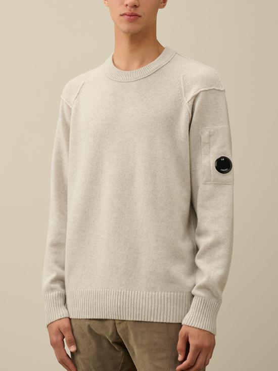 25FW 씨피 컴퍼니 램스울 GRS 크루넥 니트  17CMKN047A110149A M13 OFF WHITE - C.P. COMPANY