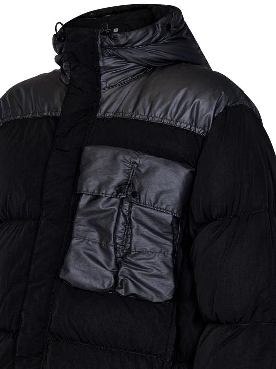 25FW 씨피 컴퍼니 에코 크롬-R 믹스드 고글 다운 자켓 에코 크롬-R 믹스드 고글 다운   17CMOW032A006369M 999 BLACK - C.P. COMPANY