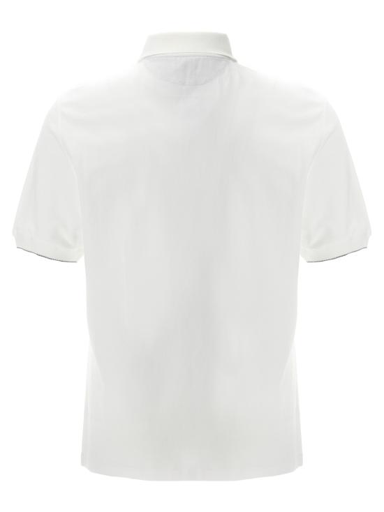 25FW 브루넬로 쿠치넬리 폴로 티셔츠 ME8548788CK640 White - BRUNELLO CUCINELLI