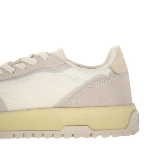 26SS 오트리 WILDPACE 로우 스니커즈 립스탑 나일론 가죽 LDLM WHITE BEIGE - AUTRY
