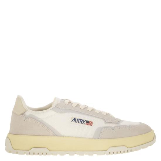 26SS 오트리 WILDPACE 로우 스니커즈 립스탑 나일론 가죽 LDLM WHITE BEIGE
