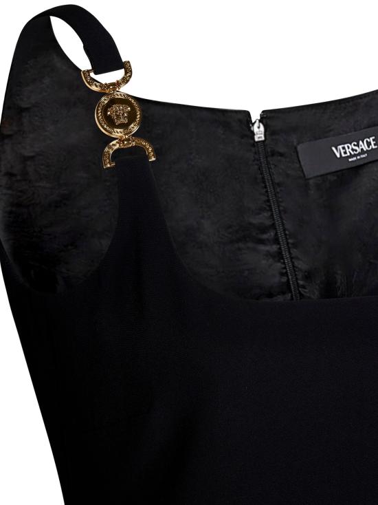 25SS 베르사체 미디 원피스 10164101A00524 1B000 Black - VERSACE